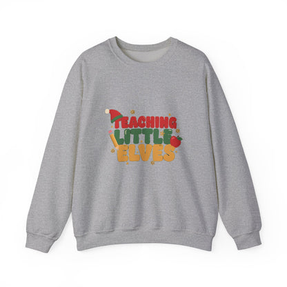 Teaching Little Elves Sweatshirt, Teacher Christmas Crewneck, Cozy Holiday Teacher Sweater