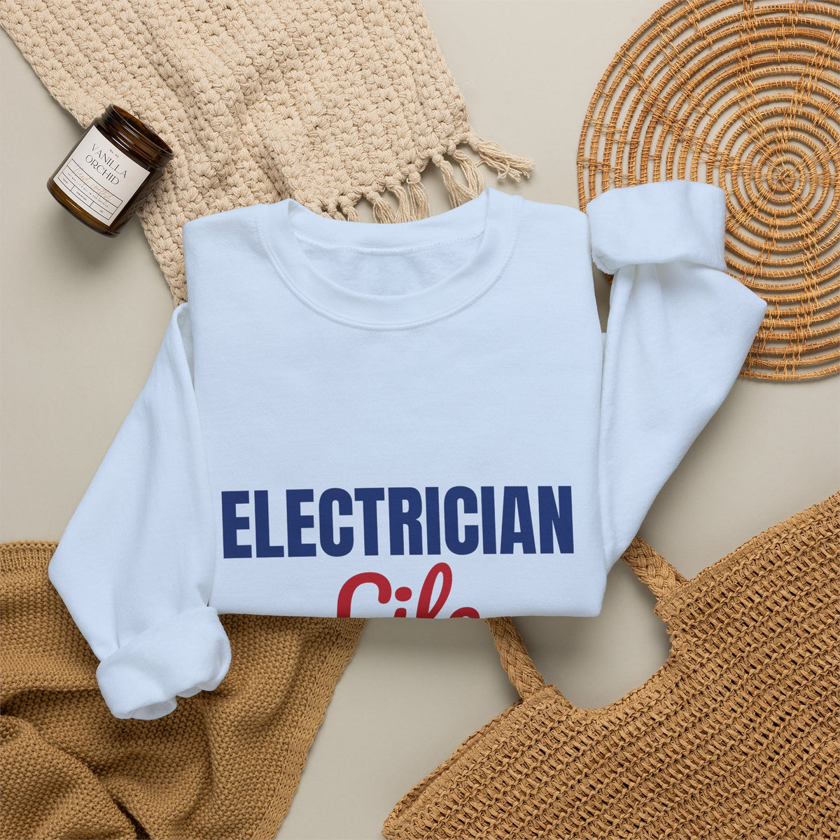 Electrician Life Wired for Hard Work Sweatshirt, Electrician Crewneck Sweatshirt