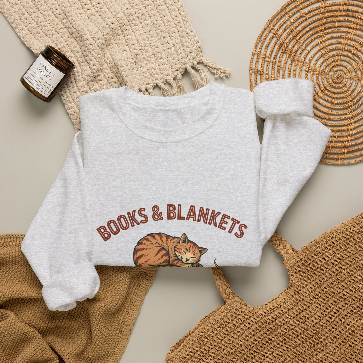 Books and Blankets Sweatshirt, Book Lover Crewneck, Bookish Sweatshirt