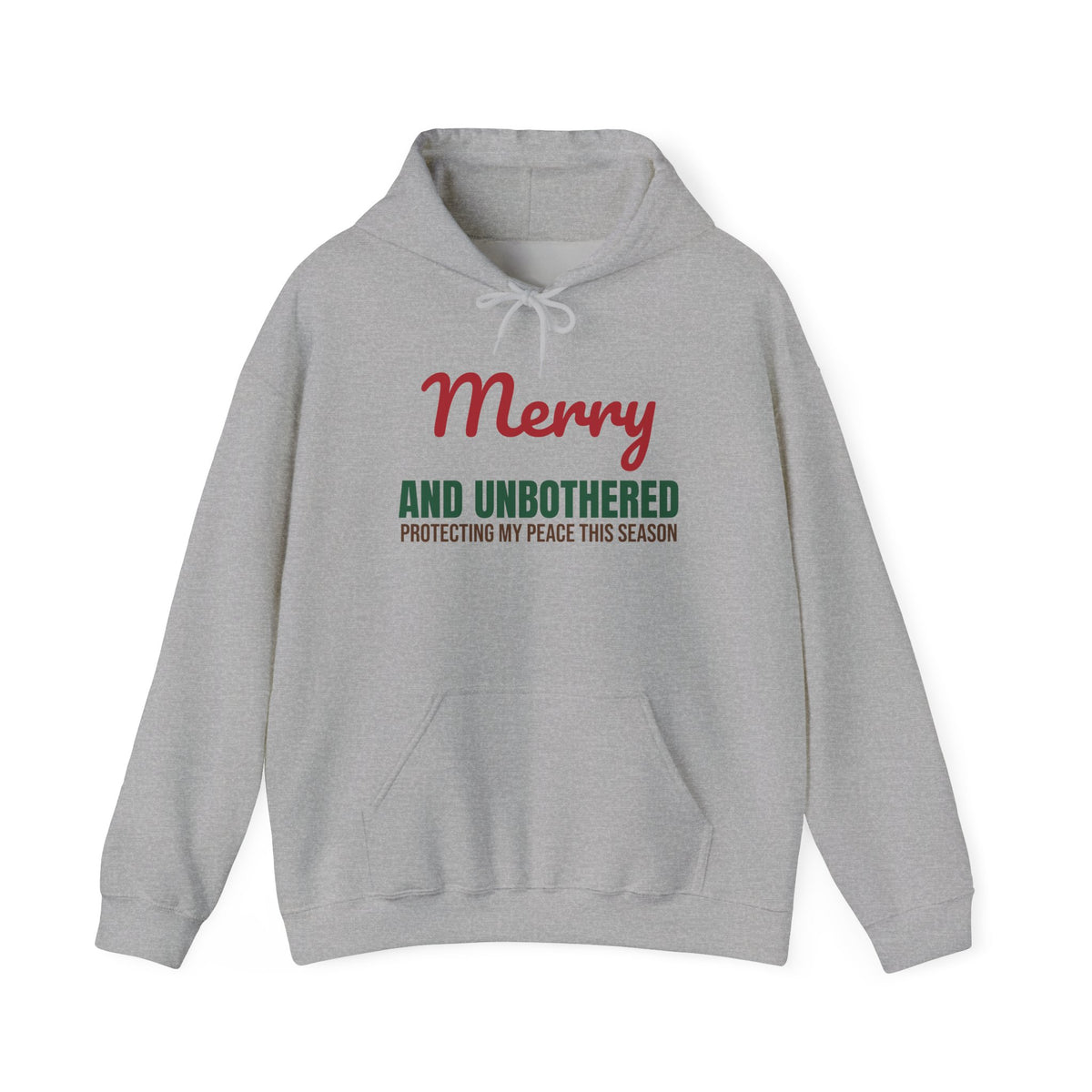 Merry and Unbothered Protecting My Peace This Season Hoodie, Funny Christmas Hoodie