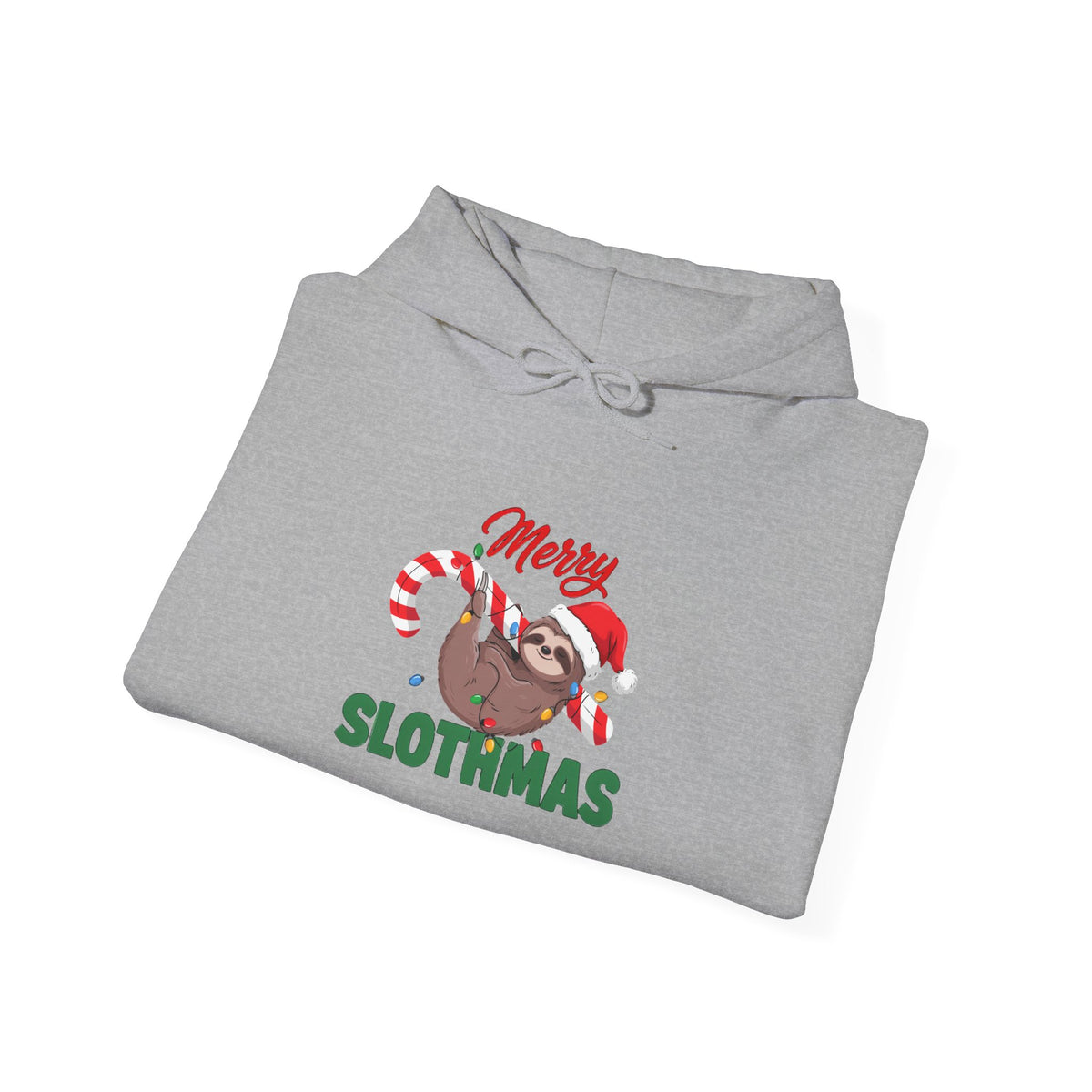 Merry Slothmas Hoodie, Funny Sloth Christmas Hooded Sweatshirt