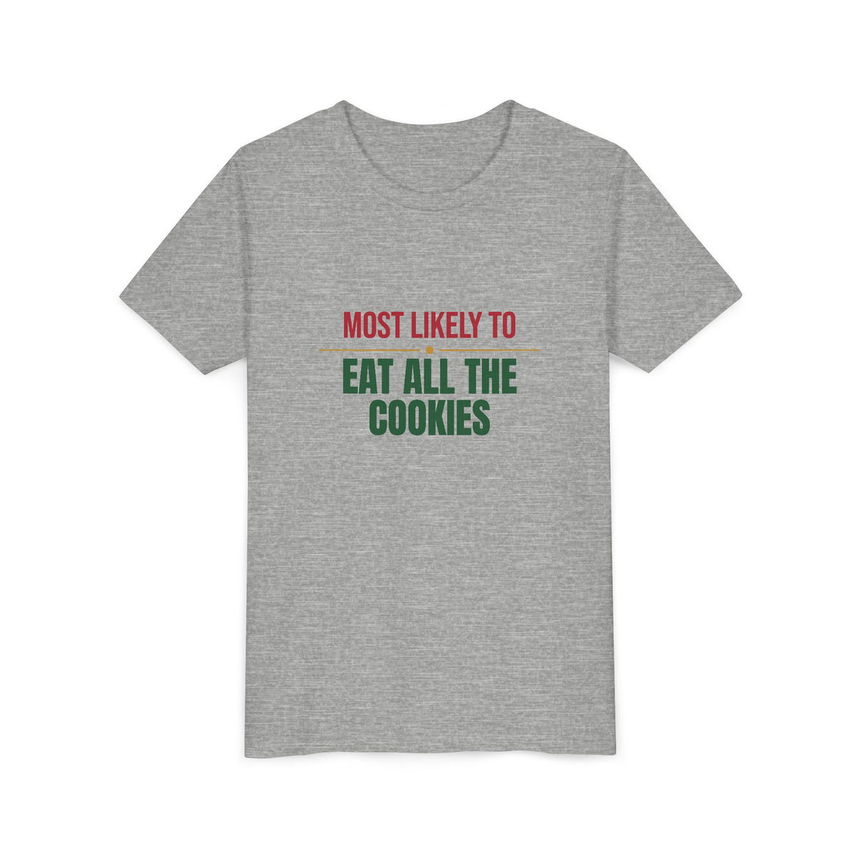 Most Likely To Eat All The Cookies Kids Shirt, Matching Family Christmas Youth T-Shirt