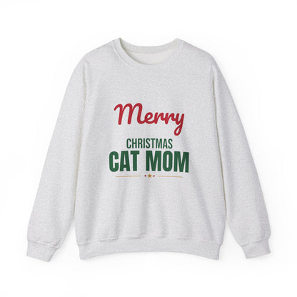 Merry Christmas Cat Mom Sweatshirt, Cat Mom Christmas Crewneck