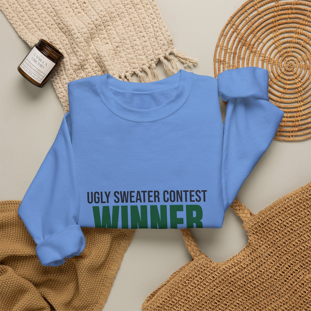 Ugly Sweater Contest Winner Sweatshirt, Ugly Sweater Contest Winner Crewneck Sweatshirt
