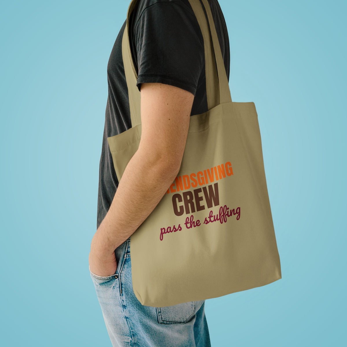 Friendsgiving Crew Pass the Stuffing Tote Bag, Friendsgiving Crew Canvas Tote Bag