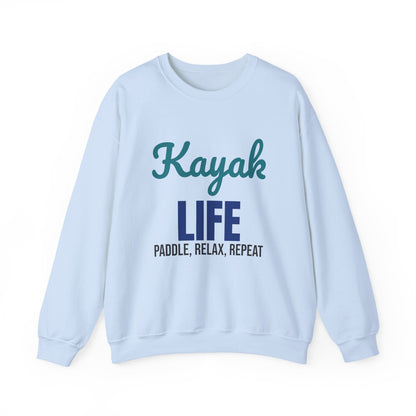 Kayak Life Paddle Relax Repeat Sweatshirt, Kayaking Crewneck Sweatshirt