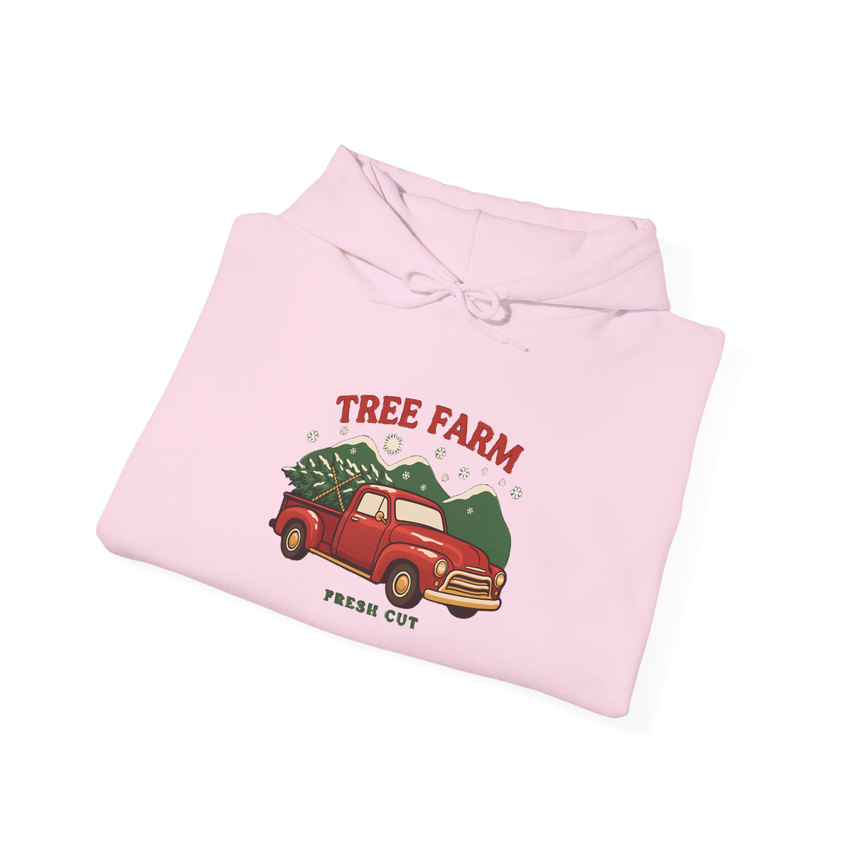 Christmas Tree Farm Hoodie, Vintage Red Truck Christmas Hooded Sweatshirt
