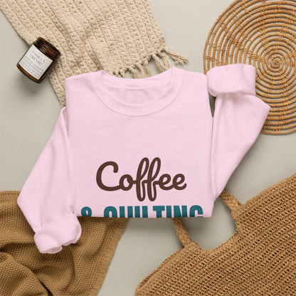 Coffee and Quilting Sew Happy Sweatshirt, Quilting Crewneck, Quilter Gift