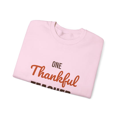One Thankful Teacher Sweatshirt, Teacher Thanksgiving Crewneck