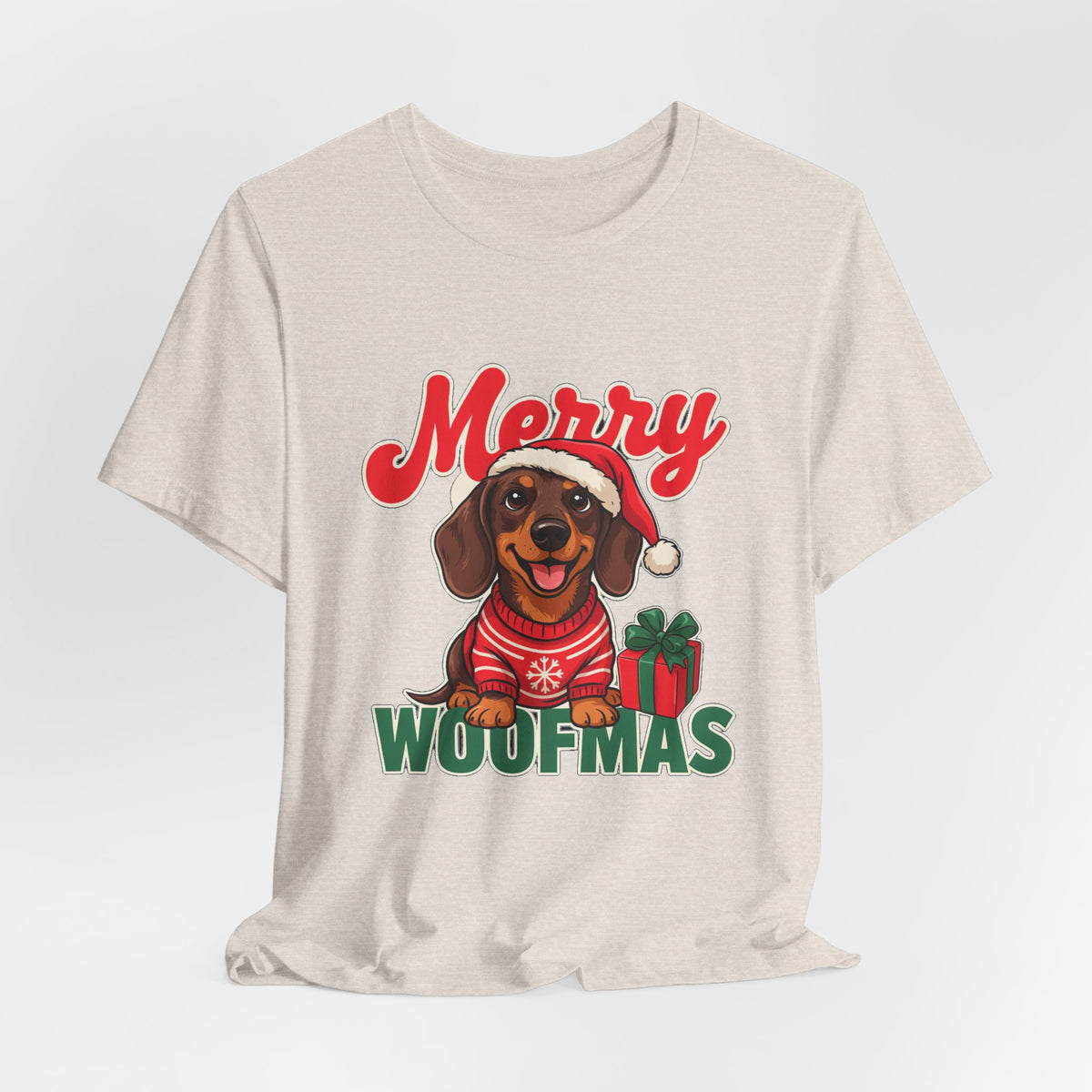Merry Woofmas Shirt, Dachshund Christmas T-Shirt, Dog Lover Holiday Tee