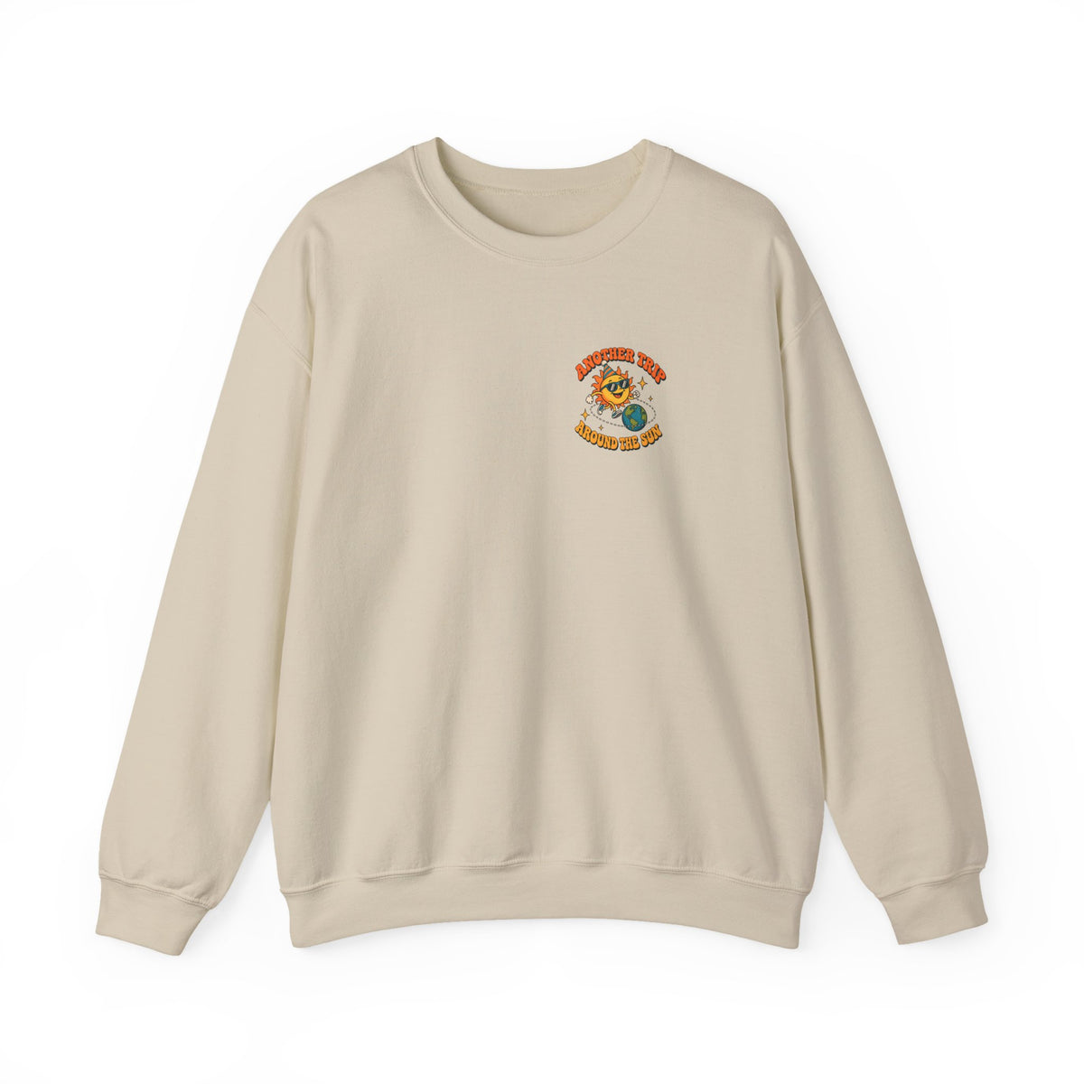Another Trip Around the Sun Sweatshirt, Front and Back Retro Birthday Crewneck Sweatshirt