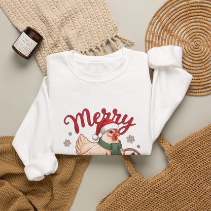 Merry Cluckmas Sweatshirt, Chicken Christmas Crewneck, Chicken Mom Gift