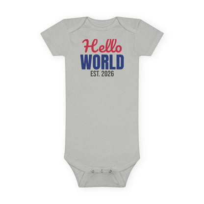 Hello World Est 2026 Newborn Baby Bodysuit, Coming Home Outfit