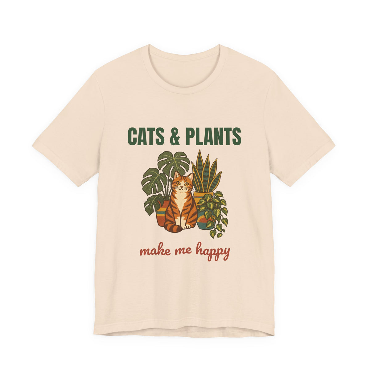 Cats and Plants Make Me Happy Shirt, Retro Cats and Plants T-Shirt, Vintage Cats and Plants Gift