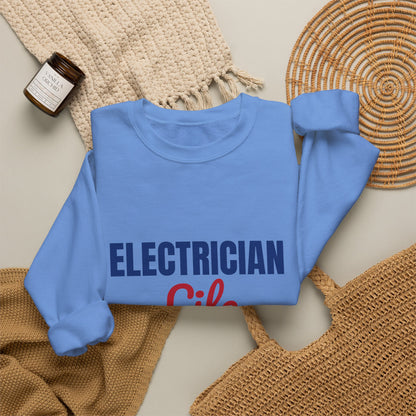 Electrician Life Wired for Hard Work Sweatshirt, Electrician Crewneck Sweatshirt