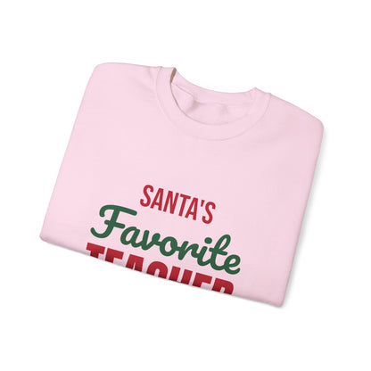 Santa's Favorite Teacher Sweatshirt, Teacher Christmas Crewneck, Teacher Gift