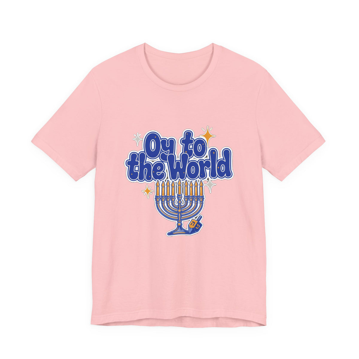 Oy to the World Shirt, Funny Hanukkah T-Shirt, Menorah Holiday Tee