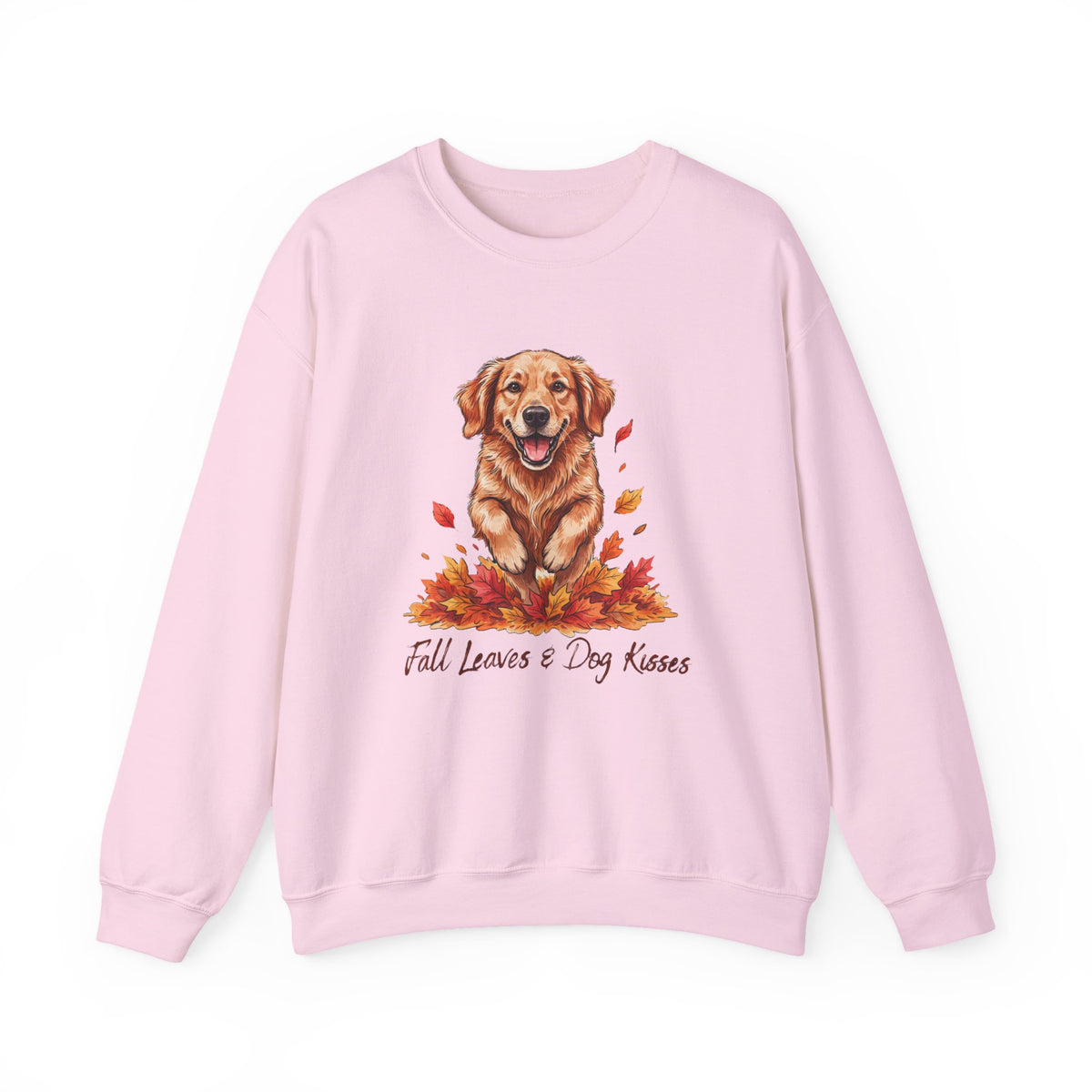 Fall Leaves and Dog Kisses Sweatshirt, Fall Leaves Dog Crewneck Sweatshirt
