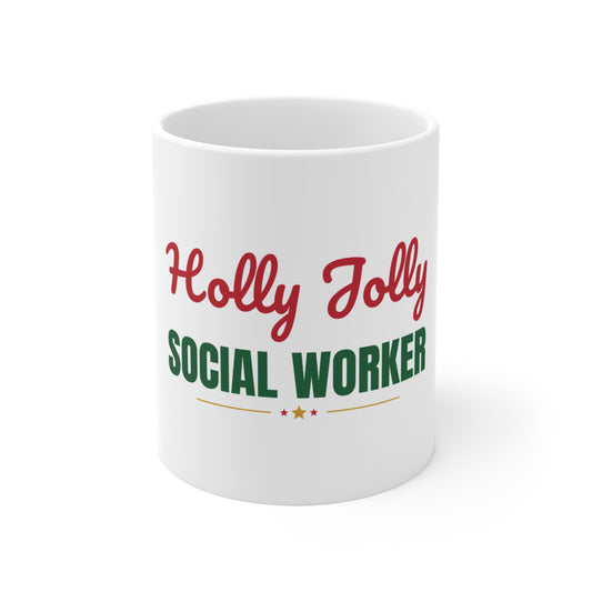Holly Jolly Social Worker Mug