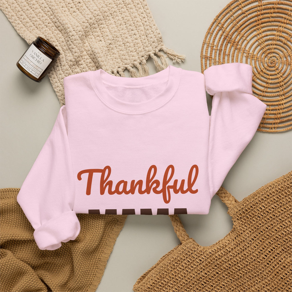 Thankful Mama Sweatshirt, Mom Thanksgiving Crewneck, Fall Sweatshirt