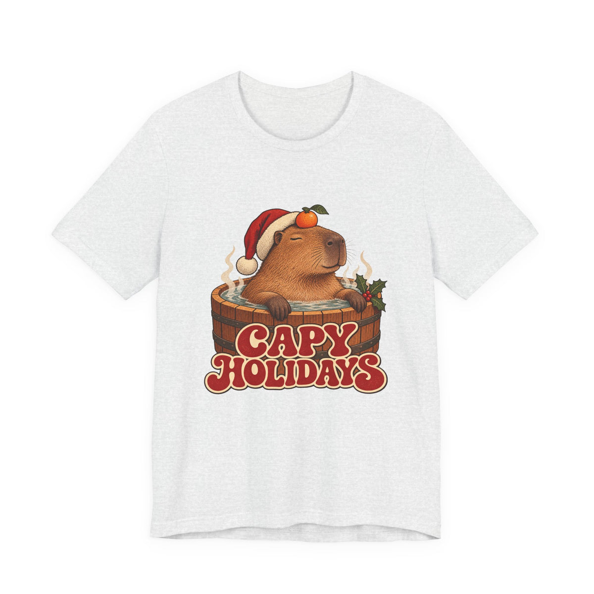 Capy Holidays Capybara in a Santa Hat Shirt, Capybara Christmas T-Shirt, Capybara Christmas Gift