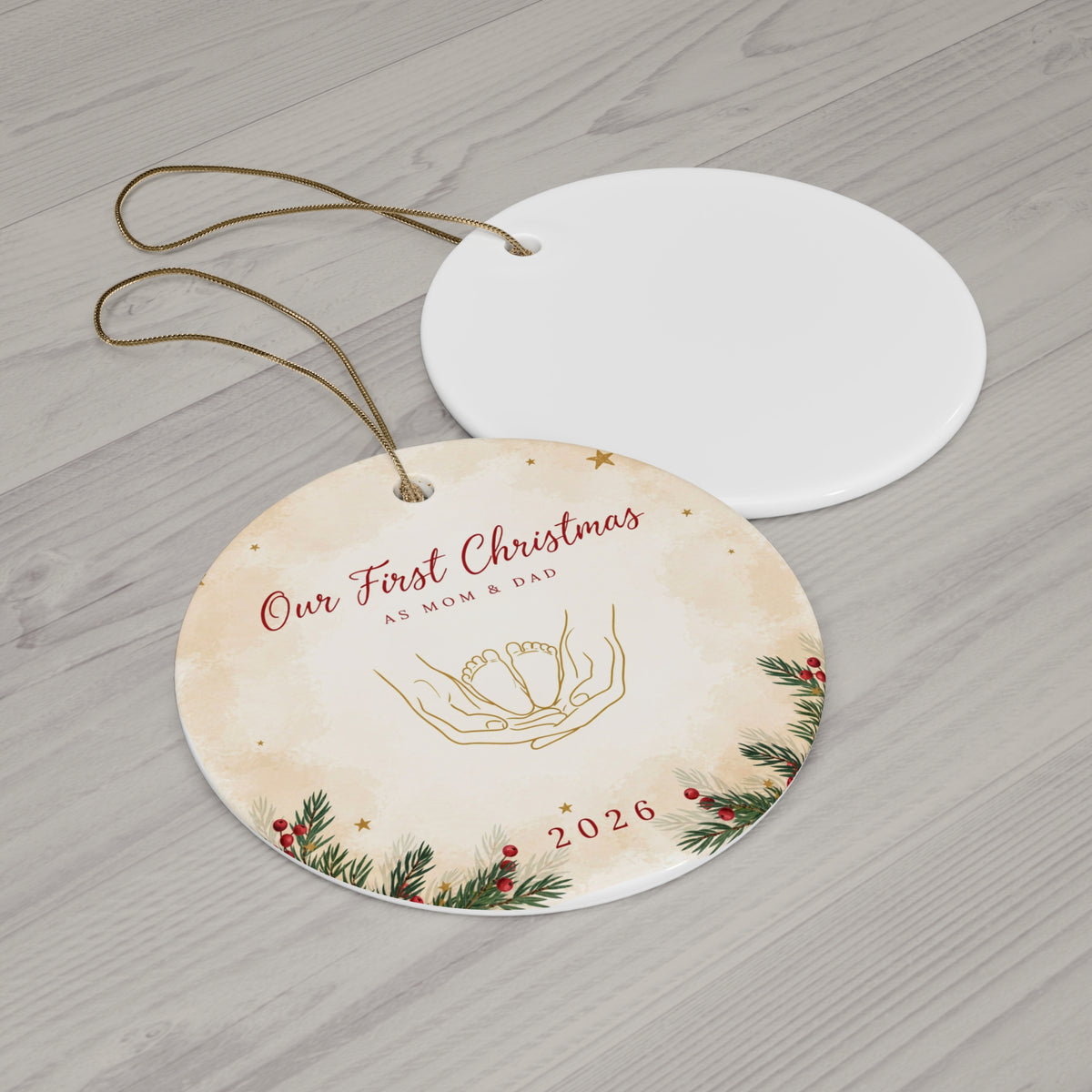 Our First Christmas as Mom and Dad Ornament 2026, New Parents Keepsake Ornament, Baby Gift