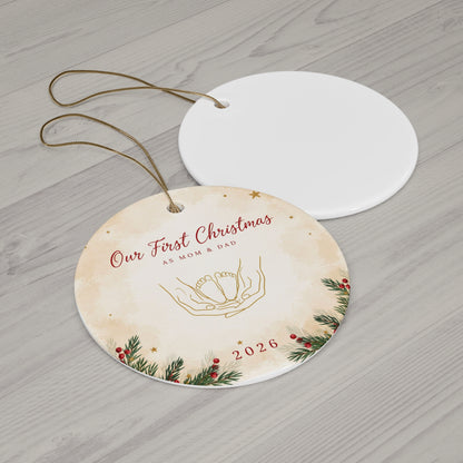 Our First Christmas as Mom and Dad Ornament 2026, New Parents Keepsake Ornament, Baby Gift