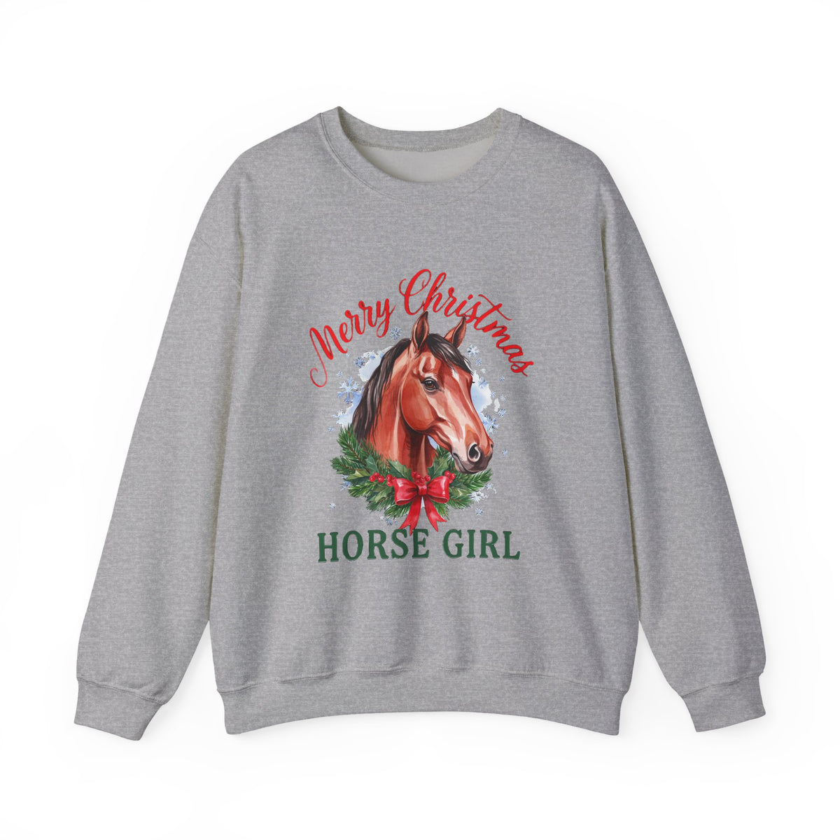 Merry Christmas Horse Girl Sweatshirt, Horse Lover Christmas Crewneck, Equestrian Gift