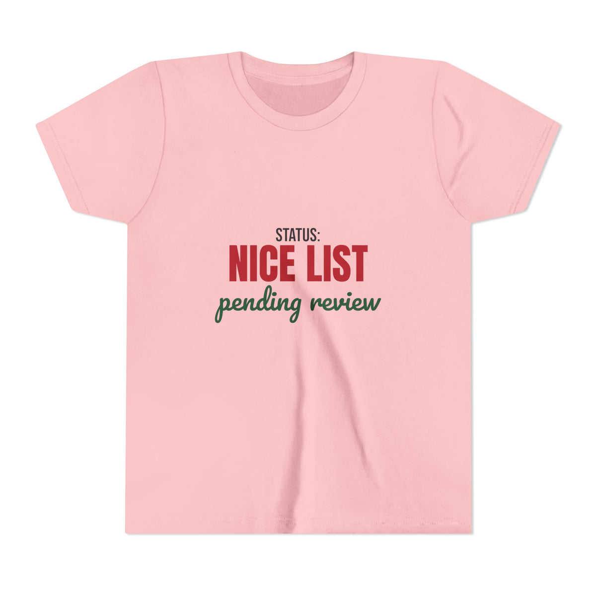 Status Nice List Pending Review Kids Shirt, Kids Nice List Pending Christmas Tee