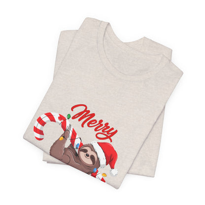 Merry Slothmas Shirt, Funny Sloth Christmas T-Shirt, Lazy Holiday Tee