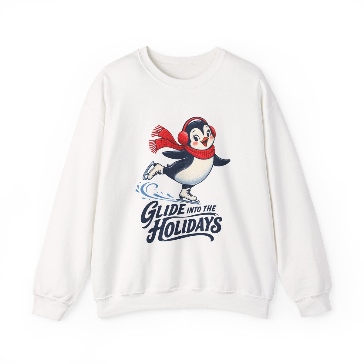 Glide Into the Holidays Ice Skating Penguin Sweatshirt