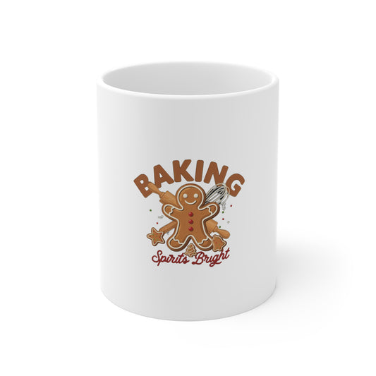 Baking Spirits Bright Mug, Christmas Baking Coffee Mug, Baker Gift 11oz