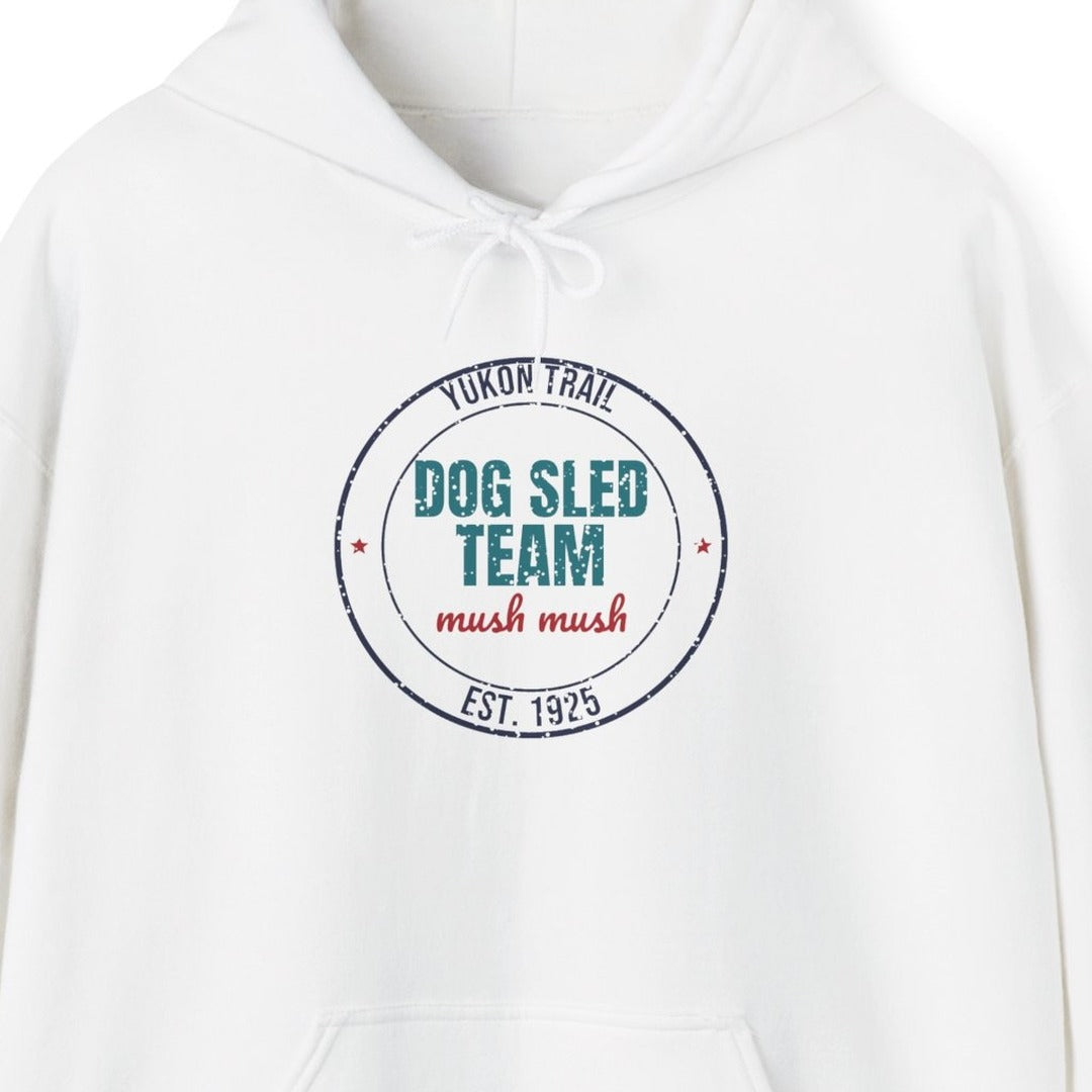 Yukon Trail Dog Sled Team Est. 1925 Hoodie, Vintage Winter Hoodie lifestyle