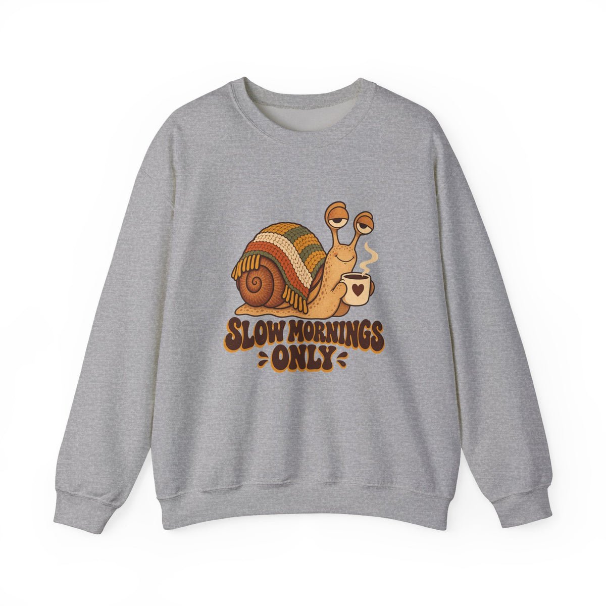 Slow Mornings Only Coffee Snail Sweatshirt, Coffee Snail Crewneck Sweatshirt