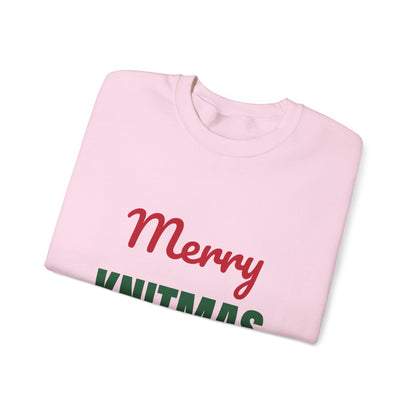 Merry Knitmas Sweatshirt, Knitting Christmas Crewneck, Knitter Gift