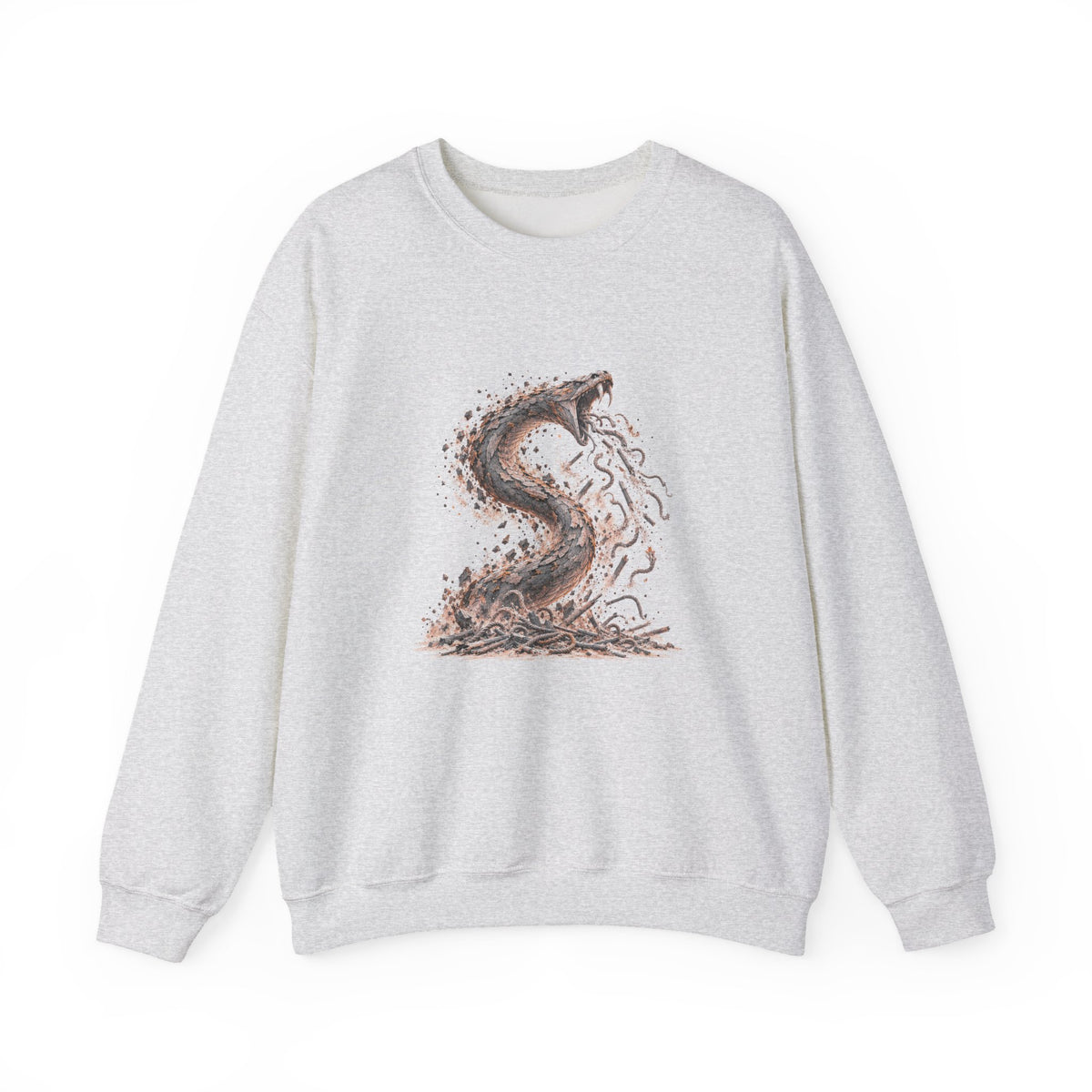 The Staff and the Serpent Sweatshirt, Symbolic Fine Art Crewneck, By Xudeyda