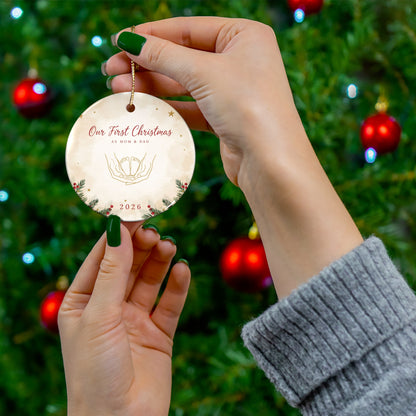 Our First Christmas as Mom and Dad Ornament 2026, New Parents Keepsake Ornament, Baby Gift