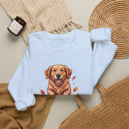Fall Leaves and Dog Kisses Sweatshirt, Fall Leaves Dog Crewneck Sweatshirt