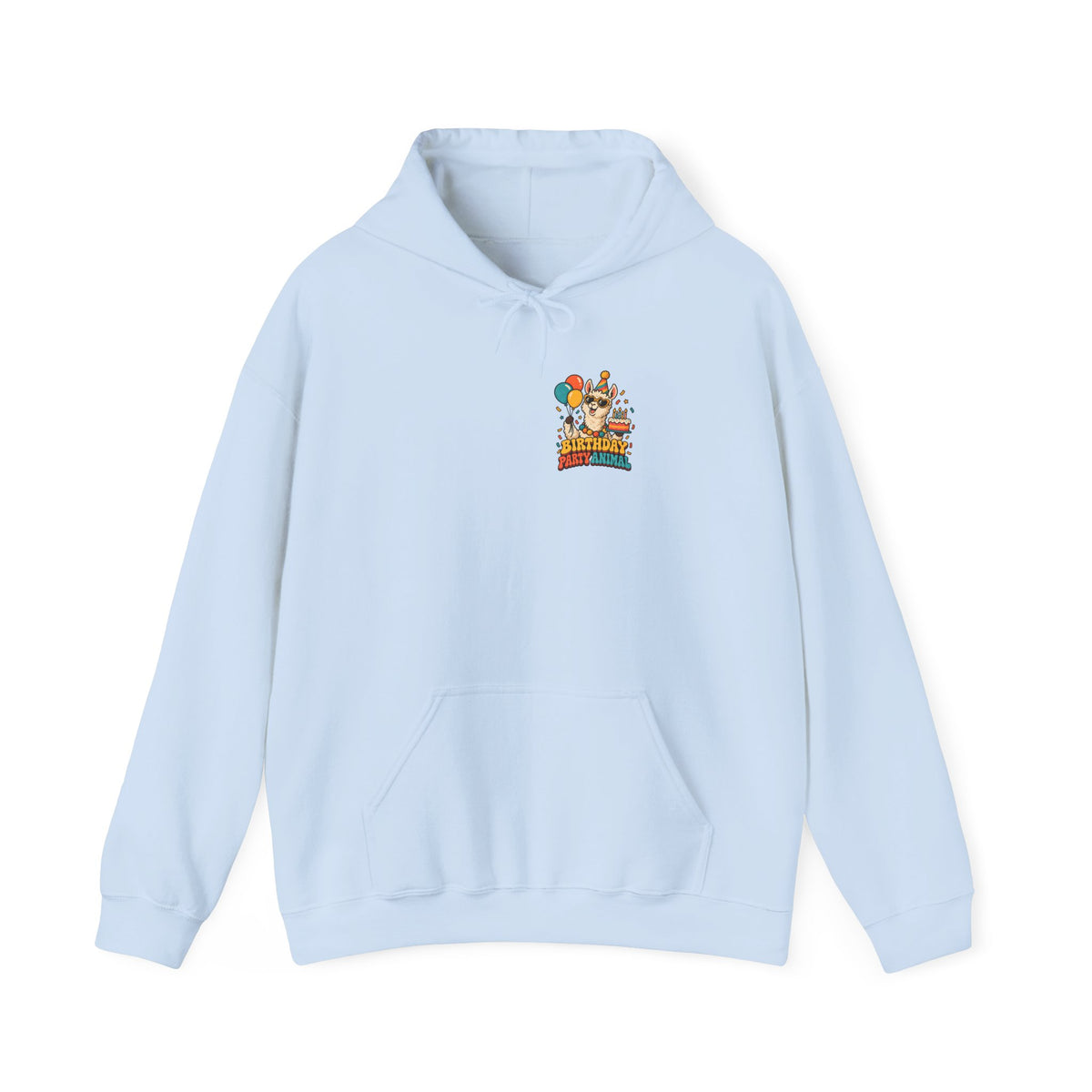 Birthday Party Animal Llama Hoodie, Front and Back Birthday Hoodie
