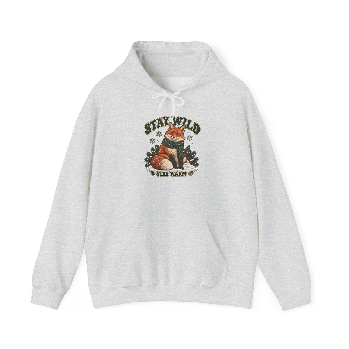 Stay Wild Stay Warm Winter Fox Hoodie, Winter Fox Hoodie