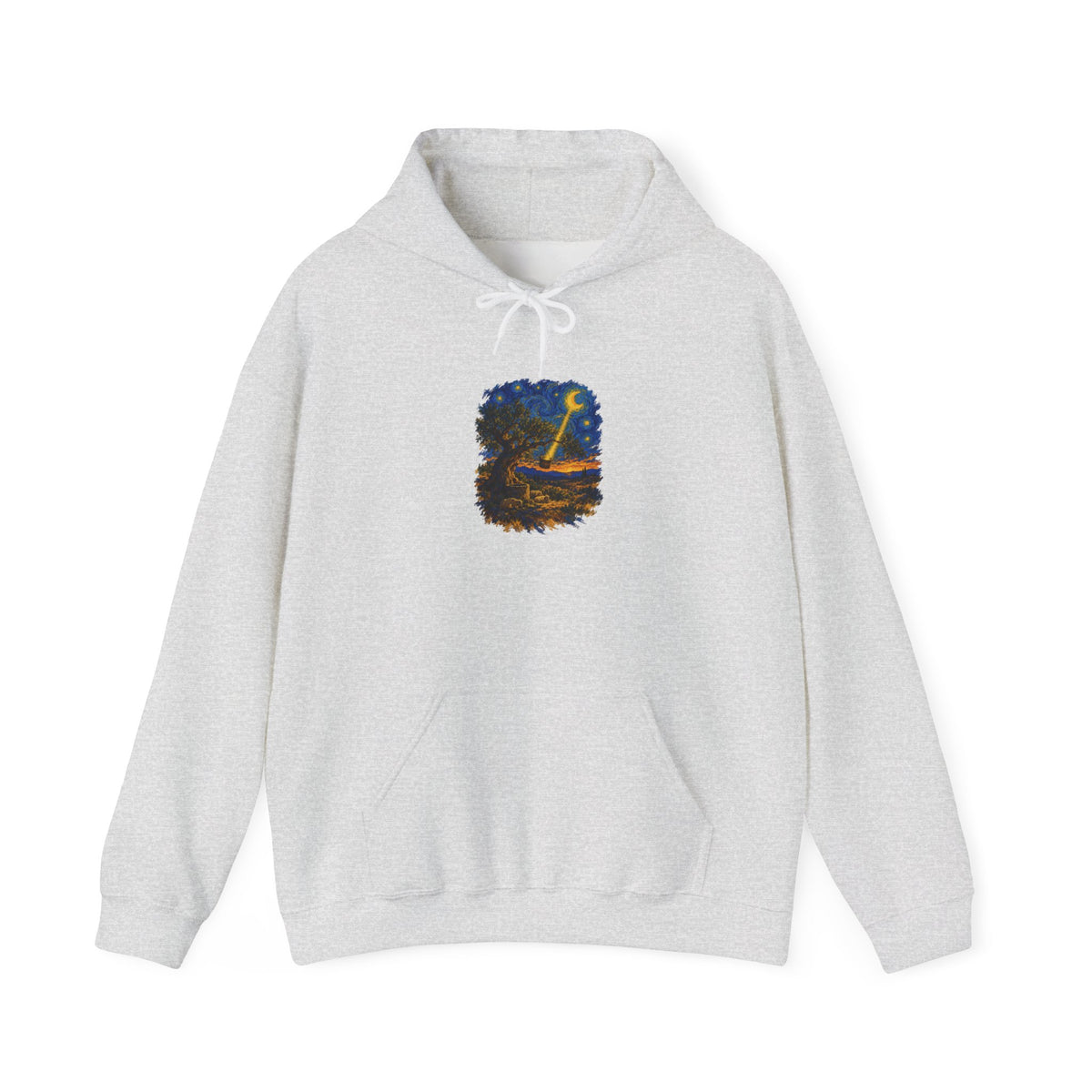 The Tree and the Empty Bucket Hoodie, Symbolic Fine Art Hooded Sweatshirt, By Xudeyda