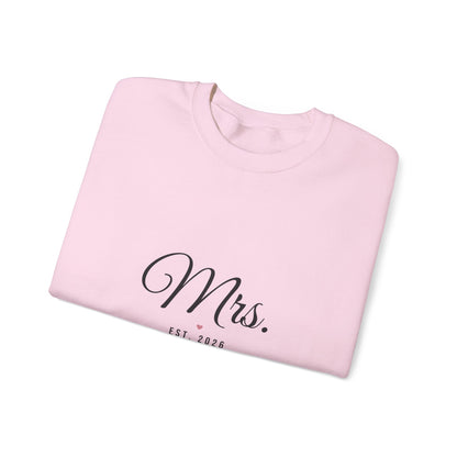 Mrs Est 2026 Sweatshirt, Bride Crewneck, Bridal Shower and Honeymoon Gift