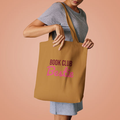 Book Club Bestie Tote Bag, Book Lover Canvas Tote Bag