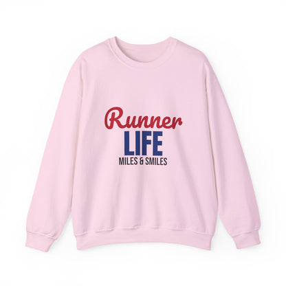Runner Life Miles and Smiles Sweatshirt, Runner Crewneck Sweatshirt