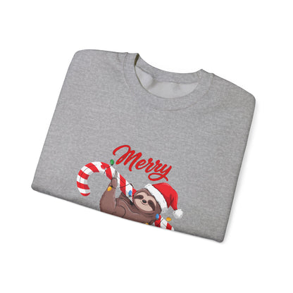 Merry Slothmas Sweatshirt, Funny Sloth Christmas Crewneck