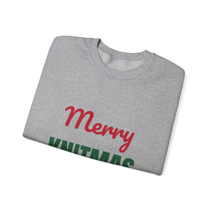Merry Knitmas Sweatshirt, Knitting Christmas Crewneck, Knitter Gift