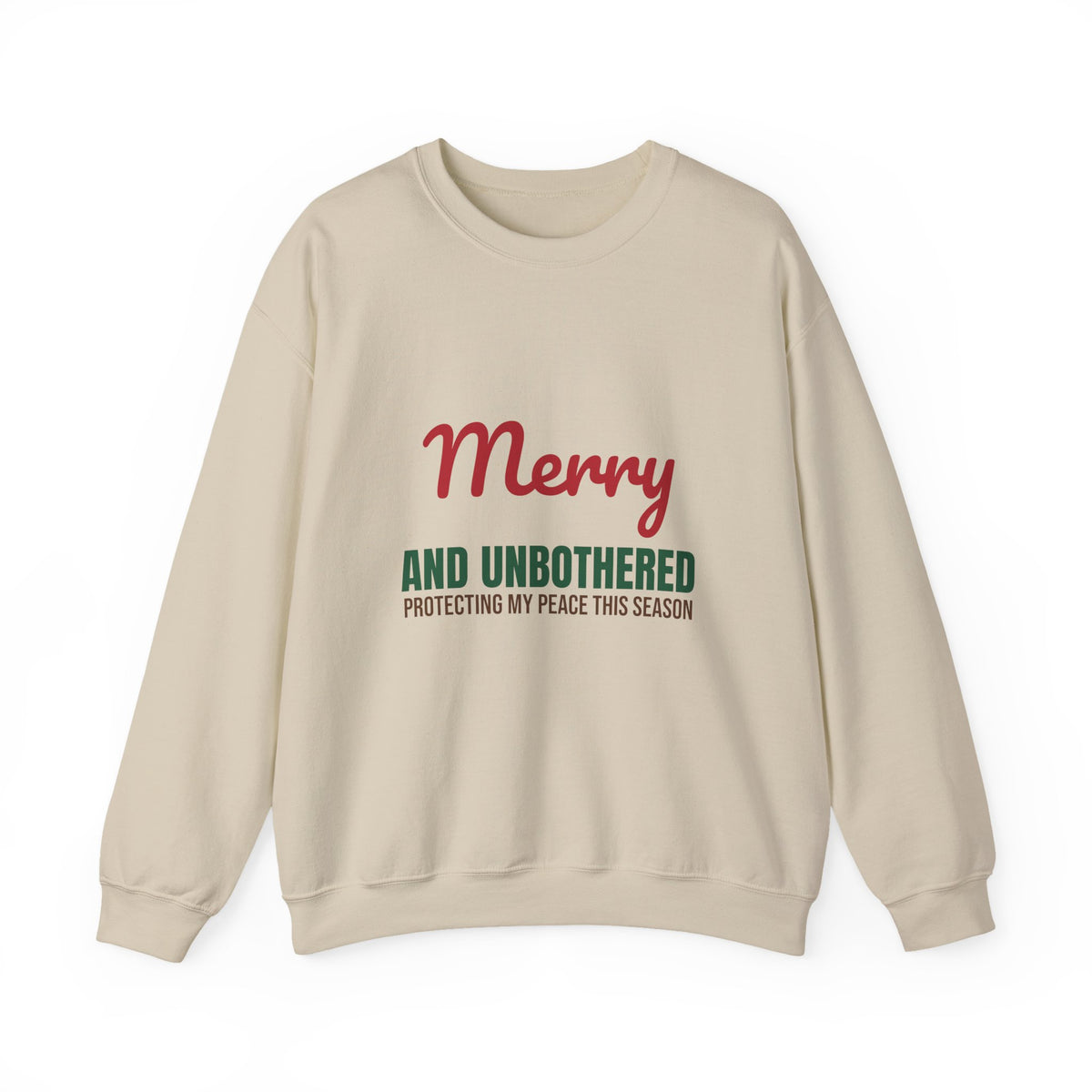 Merry and Unbothered Protecting My Peace This Season Sweatshirt, Funny Christmas Crewneck Sweatshirt