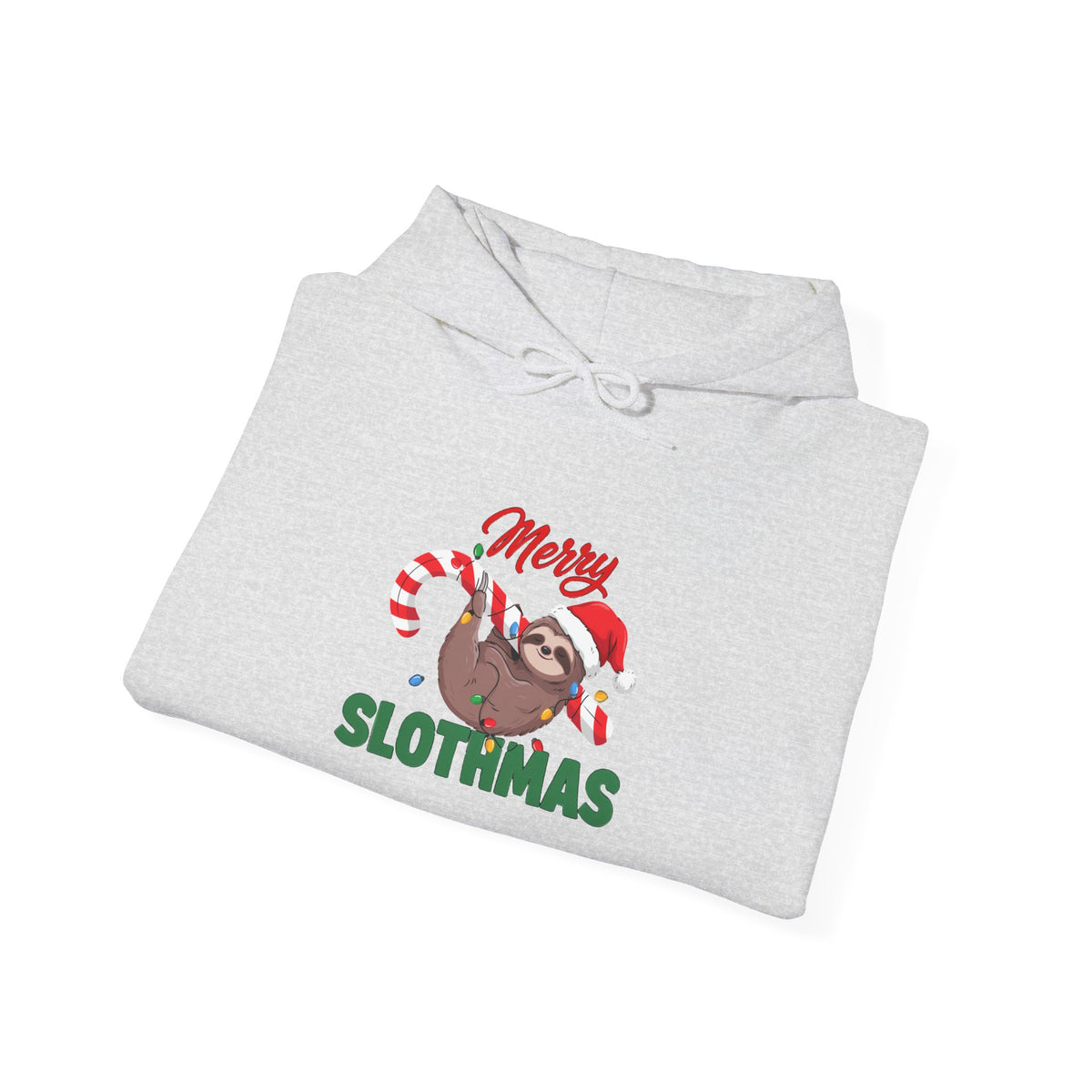 Merry Slothmas Hoodie, Funny Sloth Christmas Hooded Sweatshirt