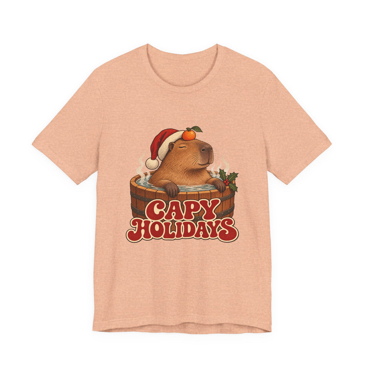 Capy Holidays Capybara in a Santa Hat Shirt, Capybara Christmas T-Shirt, Capybara Christmas Gift
