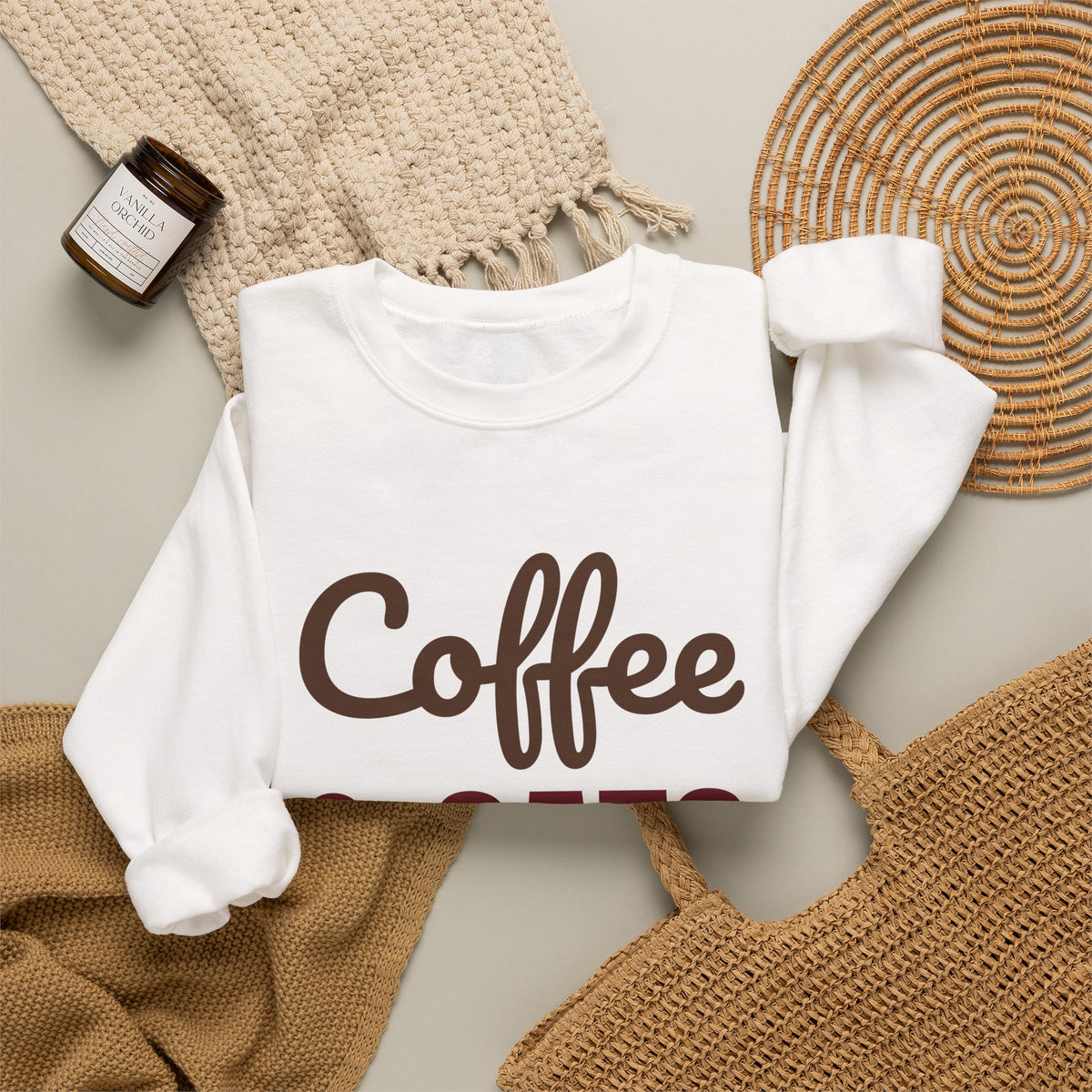 Coffee and Cats That's All I Need Sweatshirt, Cat Lover Crewneck